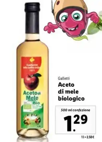 Galletti Aceto di mele biologico 500 ml