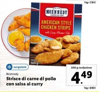 Mcennedy Strisce di carne di pollo con salsa al curry 500 g
