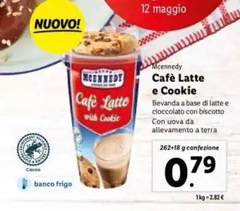 Lidl Mcennedy Cafè Latte e Cookie 262+18 g offerta