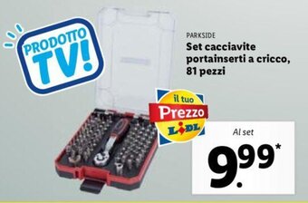 Lidl Parkside Set cacciavite portainserti a cricco, 81 pezzi offerta