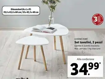 Lidl Livarno Home Set tavolini, 2 pezzi offerta