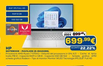 Euronics Hp notebook offerta
