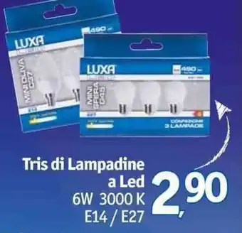 Tris di Lampadine a Led GW 3000 K E14 / E27