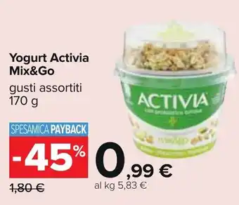 Carrefour Activia Mix&Go Yogurt 170 g offerta