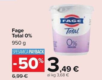 Carrefour Fage Total 0% 950 g offerta