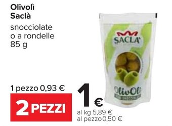 Carrefour Saclà Olivolì 85 g offerta