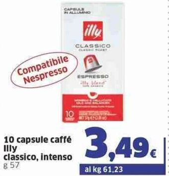 Sigma Illy 10 capsule caffé classico, intenso g 57 offerta