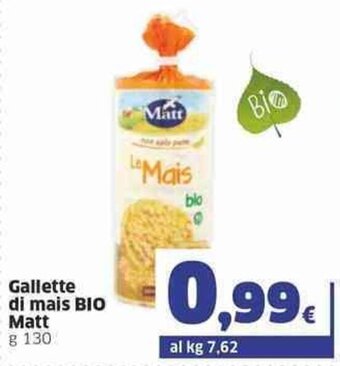 Sigma Gallette di mais BIO Matt g 130 offerta