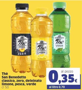 Sigma Thè San Benedetto classico, zero, deteinato limone, pesca, verde cl 50 offerta