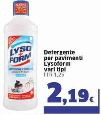 Sigma Lysoform Detergente per pavimente vari tipi litri 1,25 offerta