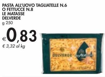 Bennet Pasta all'uovo tagliatelle n.6 o fettucce n.8 le matasse delverde offerta