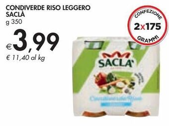 Bennet Condiverde riso leggero saclá offerta