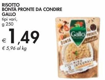 Bennet Risotto bonta pronte da condire gallo offerta