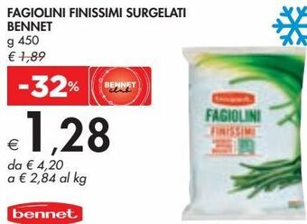 Bennet Fagiolini finissimi surgelati bennet offerta