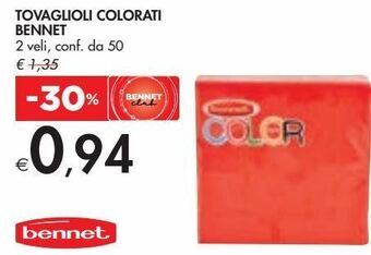 Bennet Tovaglioli colorati bennet offerta
