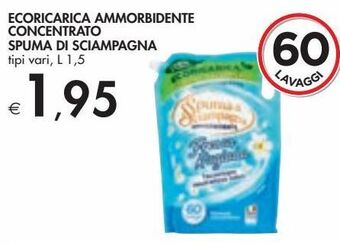 Bennet Ecoricarica ammorbidente concentrato spuma di sciampagna offerta