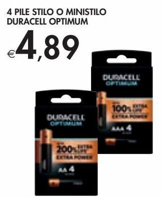 Bennet 4 pile stilo o ministilo duracell optimum offerta
