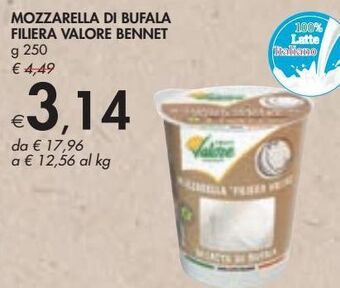 Bennet Mozzarella di bufala filiera valore bennet offerta