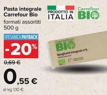 Pasta integrale carrefour bio