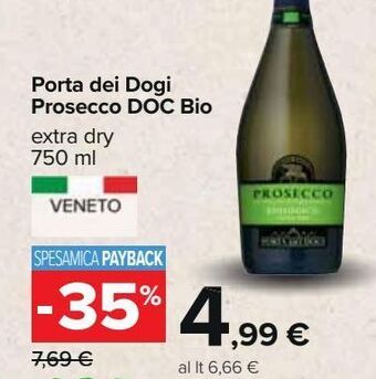 Carrefour Iper Porta dei dogi prosecco doc bio offerta