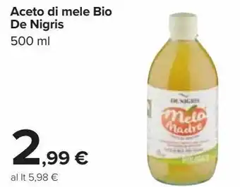 Carrefour Iper Aceto di mele bio de nigris offerta