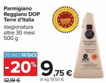 Carrefour Iper Parmigiano reggiano dop terre d'italia offerta