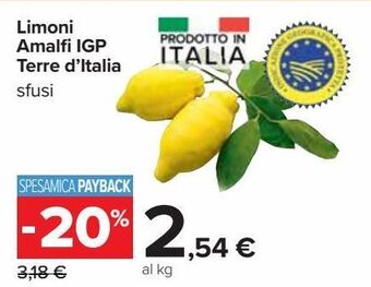 Carrefour Iper Limoni amalfi igp terre d'italia offerta