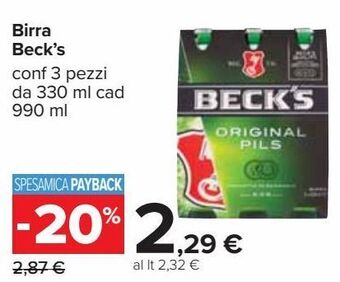 Carrefour Iper Birra beck's offerta
