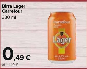 Birra lager carrefour