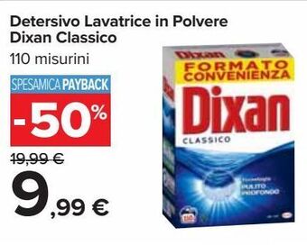 Detersivo lavatrice in polvere dixan classico