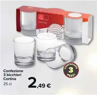 Confezione 3 bicchieri cortina