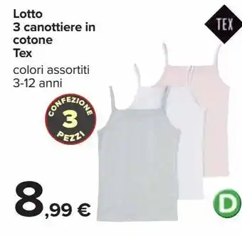 Lotto 3 canottiere in cotone tex