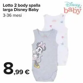 Lotto 2 body spalla larga disney baby