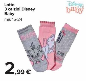 Carrefour Iper Lotto 3 calzini disney baby offerta