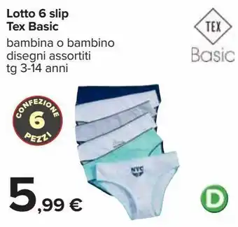 Lotto 6 slip tex basic