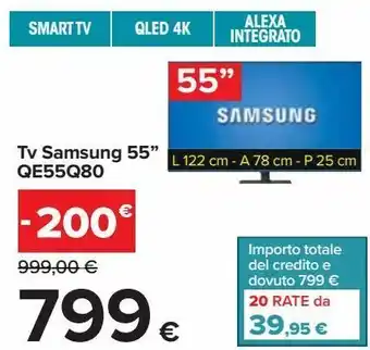 Carrefour Iper Tv samsung 55'' qu55q80 offerta