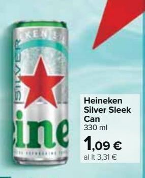 Carrefour Iper Heineken silver sleek can offerta