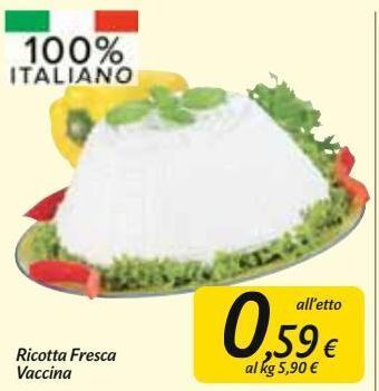 Ricotta fresca vaccina