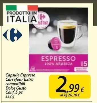 Carrefour Market Capsule espresso carrefour extra compatibili dolce gusto offerta