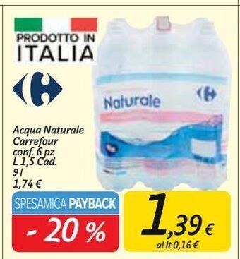 Carrefour Market Acqua naturale carrefour offerta