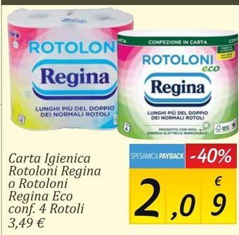 Carrefour Market Carta igienica rotoloni regina o rotoloni regina eco offerta