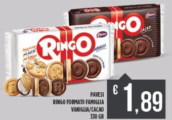 Euroesse Pavesi Ringo Formato Famiglia Vaniglia/Cacao 330 gr offerta