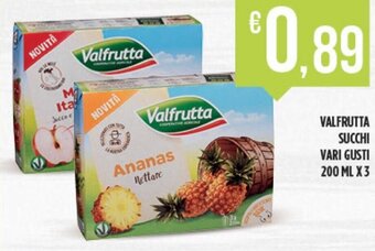 Euroesse Valfrutta Succhi vari gusti 200 ml x 3 offerta