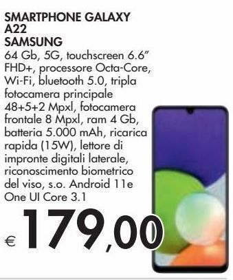 Smartphone galaxy a22 samsung
