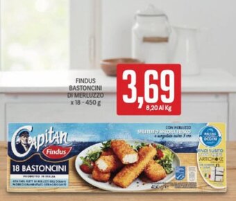 Supermercati Piccolo Findus Bastoncini di Merluzzo x 18 - 450 g offerta