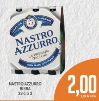 Supermercati Piccolo Nastro Azzurro Birra 33 cl x 3 offerta
