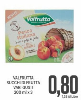 Supermercati Piccolo Valfrutta Succhi di Frutta Vari Gusti 200 ml x 3 offerta