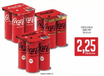 Supermercati Piccolo Coca Cola Vari Tipi 33 cl x 4 offerta