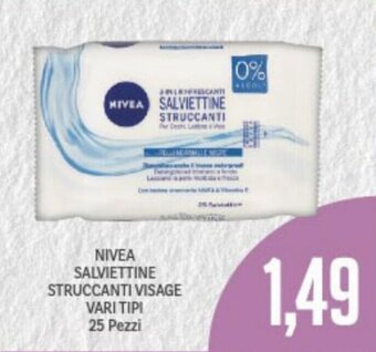 Supermercati Piccolo Nivea Salviettine Struccanti Visage vari tipi 25 Pezzi offerta