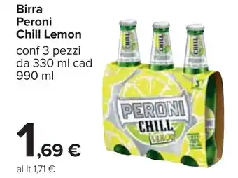 Carrefour Peroni Chill Lemon Birra 3 pezzi 330 ml cad 990 ml offerta